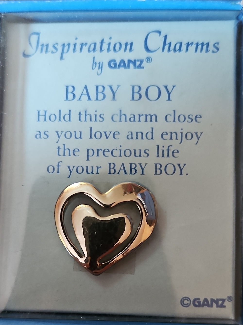 GANZ Gold-Tone Double Heart Baby Boy Charm